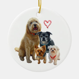 Personalized Dog Drawing Keramik Ornament