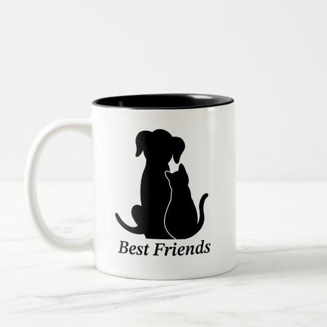 Personalized dog lover cat lover mug zweifarbige tasse (Links)