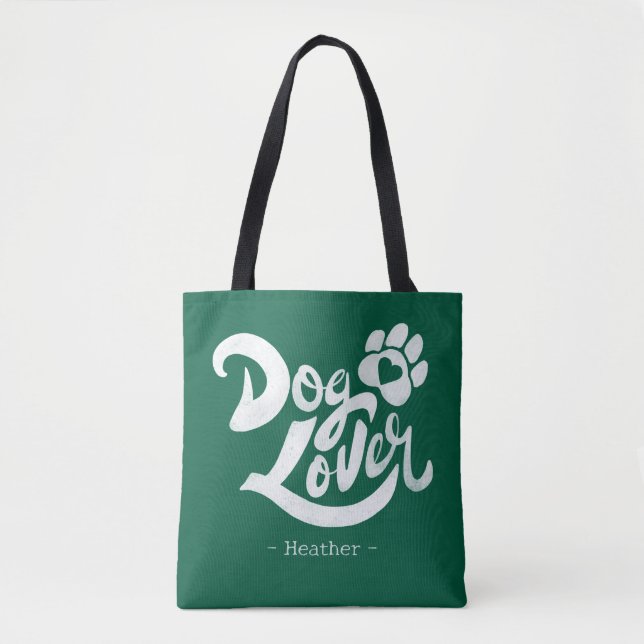 Personalized Dog Lover Hand-Lettered Green (Vorderseite)