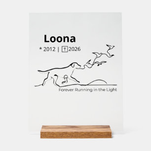 Personalized Dog Memorial Sympathy Line Art Acrylschild