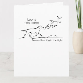 Personalized Dog Memorial Sympathy Line Art Karte