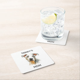 Personalized Dog Mom Paper Coaster | Custom Gift Rechteckiger Pappuntersetzer