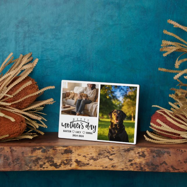 Personalized Dog Mom with Custom Name | Happy  Fotoplatte (Seite)