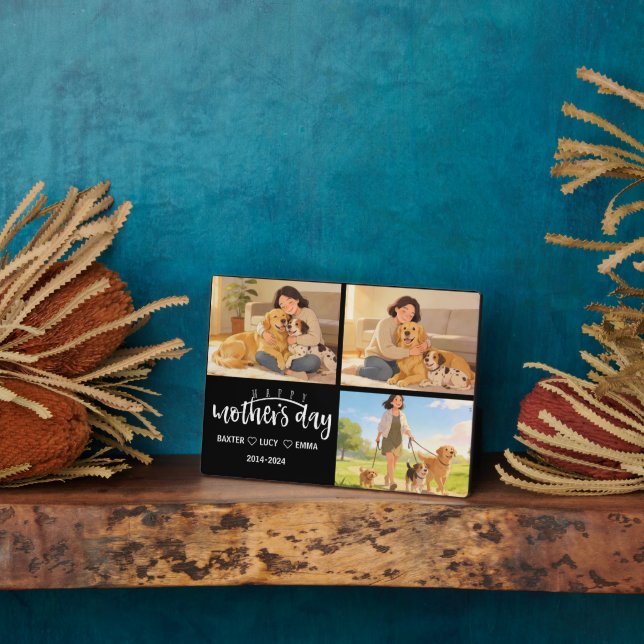 Personalized Dog Mom with Custom Name | Happy  Fotoplatte (Seite)