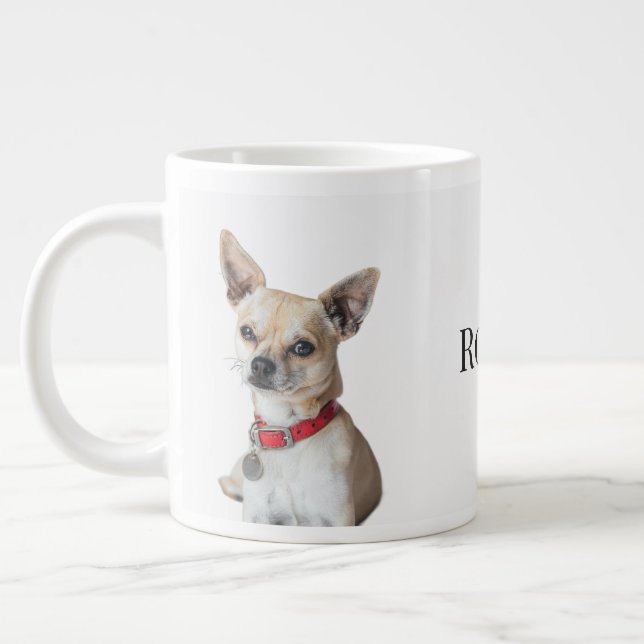 Personalized Dog Photo | Custom Pet Name  Jumbo-Tasse (Links)