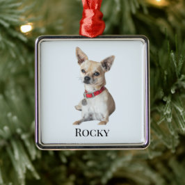 Personalized Dog Photo | Custom Pet Name  Ornament Aus Metall