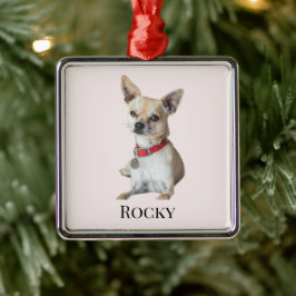 Personalized Dog Photo | Custom Pet Name  Ornament Aus Metall