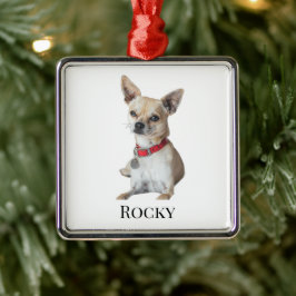 Personalized Dog Photo | Custom Pet Name Ornament Aus Metall