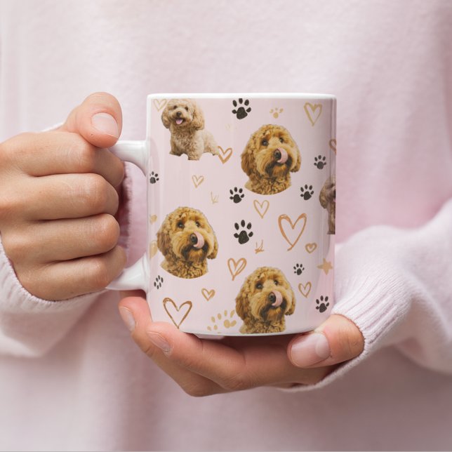 Personalized Dog Photo Pink Kaffeetasse (Von Creator hochgeladen)