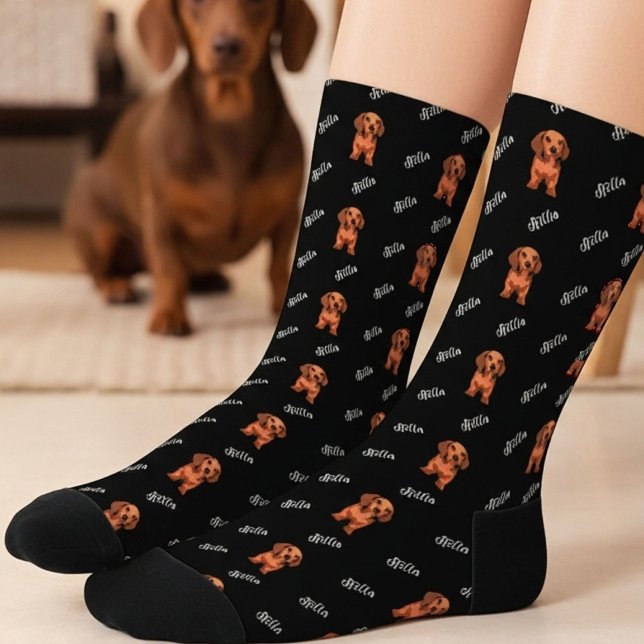 Personalized Dog Photo Socks Socken (Von Creator hochgeladen)