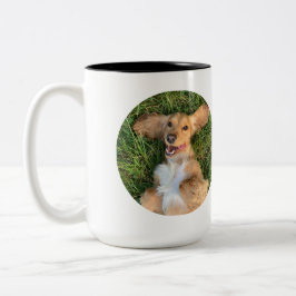 Personalized Dog Photo with Text | Custom Gift Zweifarbige Tasse