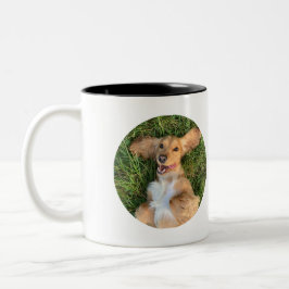 Personalized Dog Photo with Text | Custom Gift Zweifarbige Tasse