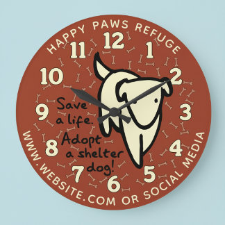Personalized Dog Shelter Wall Clock Große Wanduhr