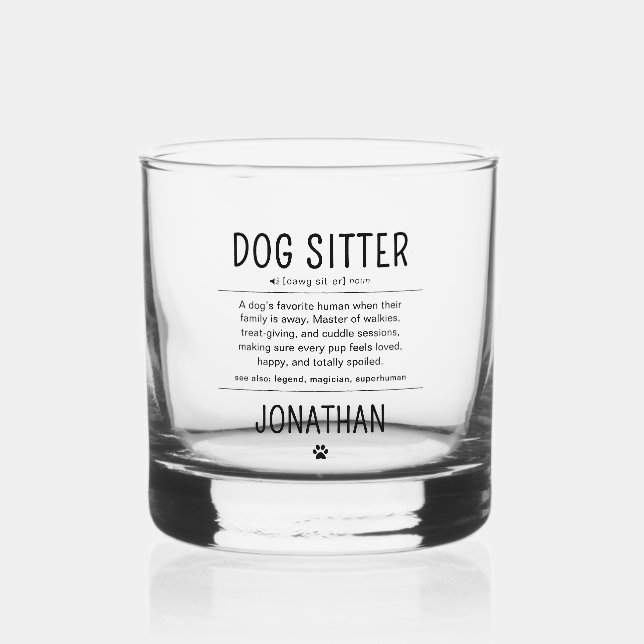 Personalized Dog Sitter Pet Sitter Funny Gifts Whiskyglas (Vorderseite)