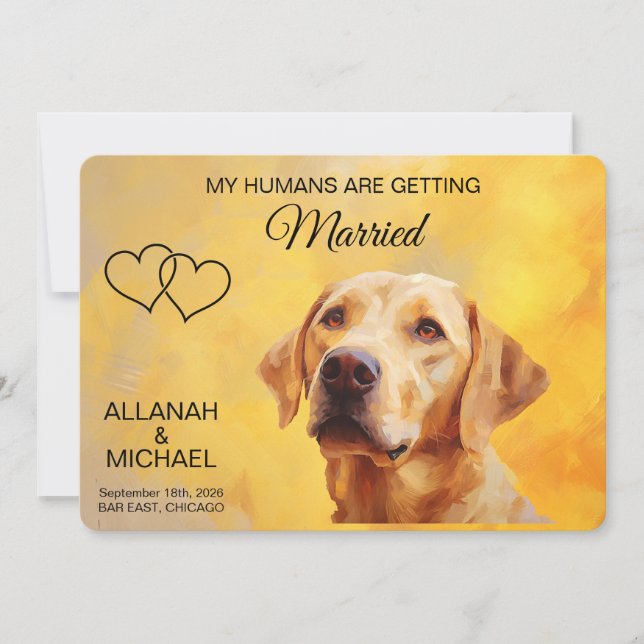 Personalized Dog Wedding Save The Date Invitation Einladung (Vorderseite)