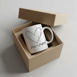 Personalized doodle heart wedding  kaffeetasse