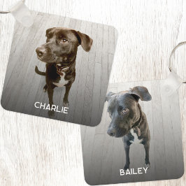 Personalized Double Sided Pet Dog Two Photo Schlüsselanhänger