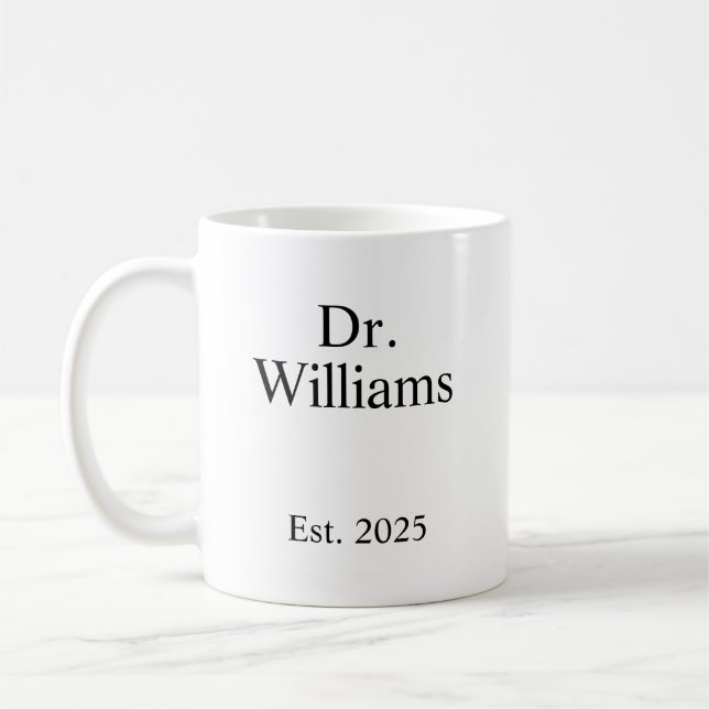 Personalized Dr Coffee Mug, name Ceramic Mug E Kaffeetasse (Links)
