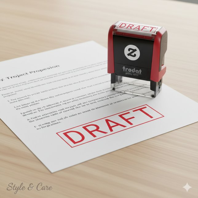 Personalized DRAFT Label Self Inking Stamp Design Permastempel (Personalized DRAFT Label Self Inking Stamp Design)