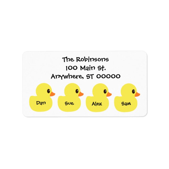 Personalized "Ducks" Address Label Adressaufkleber (Vorne)