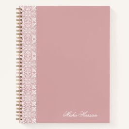 Personalized Dusty Rose Geometric Floral Print  Notizbuch