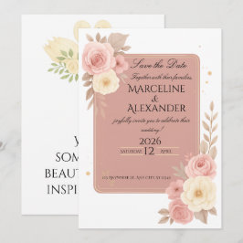 Personalized Dusty Rose Invitation Einladung