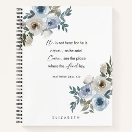 Personalized Easter Bible Verse Floral Christian Notizbuch