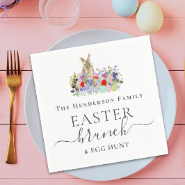 Personalized Easter Brunch and Egg Hunt Bunny Serviette