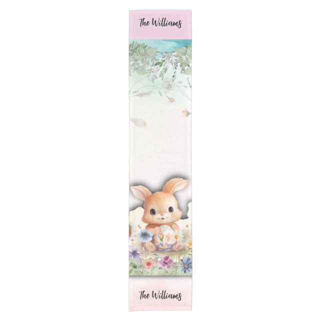 Personalized Easter Brunch  Table Runner Kurzer Tischläufer (Vorderseite)
