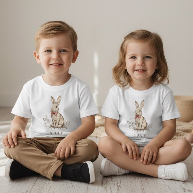 Personalized Easter Bunny Custom Name  Baby T-shirt (Von Creator hochgeladen)