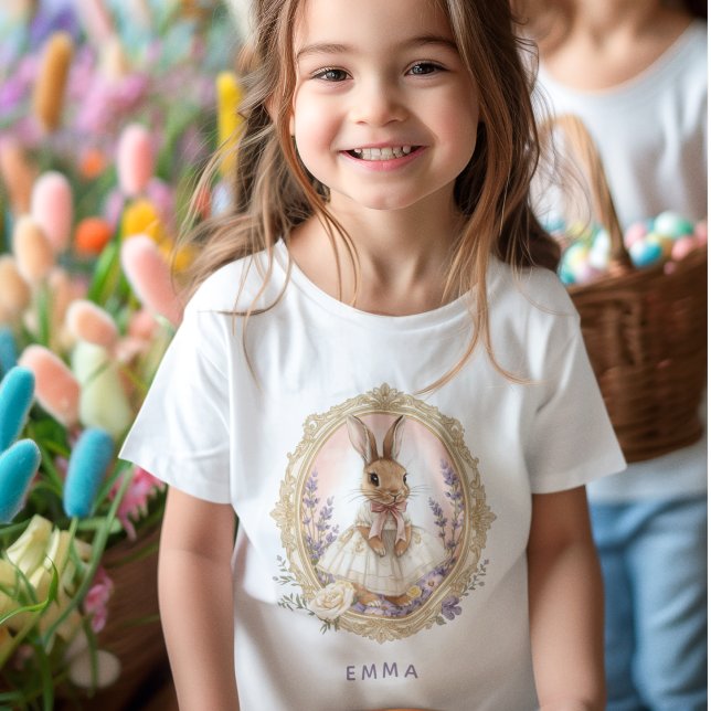 Personalized Easter Bunny Custom Name Baby T-shirt (Von Creator hochgeladen)