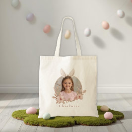 Personalized Easter Bunny Photo Tote Bag Tragetasche