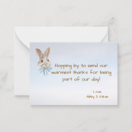 Personalized Easter Bunny Thank You Card Mitteilungskarte