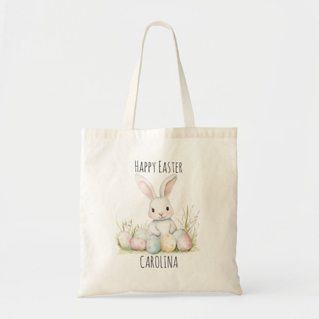 Personalized Easter Bunny Tote Bag Tragetasche (Vorne)