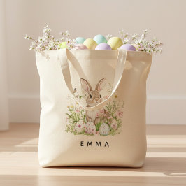 Personalized Easter Bunny Tote Bag with Name Tragetasche