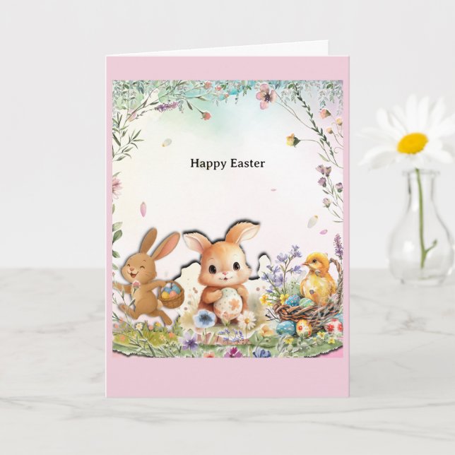 Personalized Easter Folded Greeting Card Karte (Kleine Pflanze)