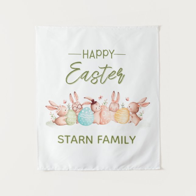 Personalized Easter Party Wall Tapestry Wandteppich (Vorderseite)