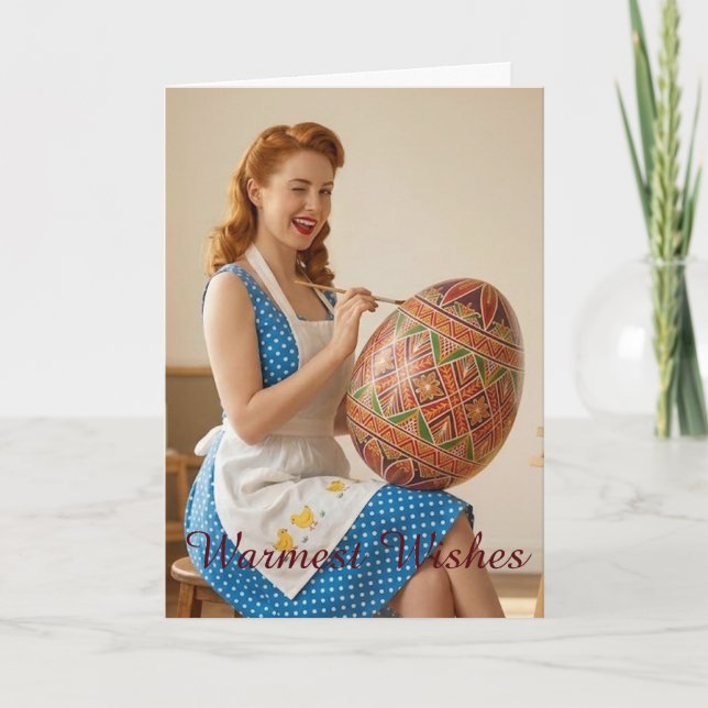 Personalized Easter Retro Artist Card Feiertagskarte (Vorderseite)