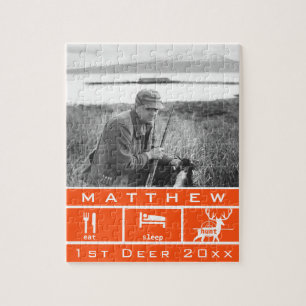 Personalized Eat Sleep Hunt 1st Deer Keepsake Puzzle