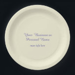 personalized ecru color - elegant pappteller<br><div class="desc">These elegant paper plates are a simple way to elevate a fancy dinner, wedding, engagement, or any special celebration. The script appears in a soft periwinkle hue for a refined look. The background color is warm ecru (#F4F2D6), placed at the venter of the design. This neutral base keeps the style...</div>
