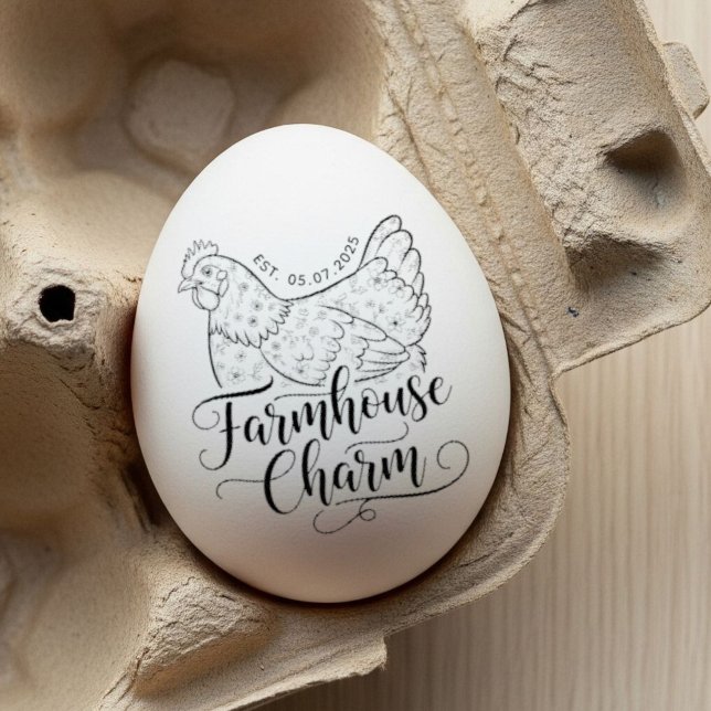  Personalized egg stamp, personalized fresh egg  Gummistempel (Von Creator hochgeladen)
