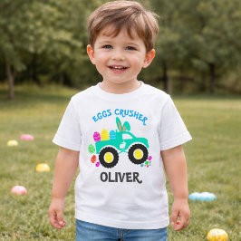 Personalized “Eggs Crusher” Monster Truck Easter  Baby T-shirt