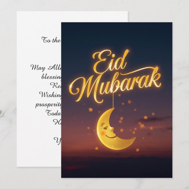 Personalized Eid Mubarak Greeting card Einladung (Vorne/Hinten)