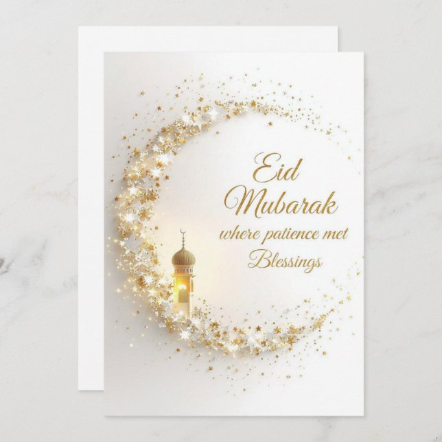 Personalized Eid Mubarak Greeting card Einladung (Vorne/Hinten)