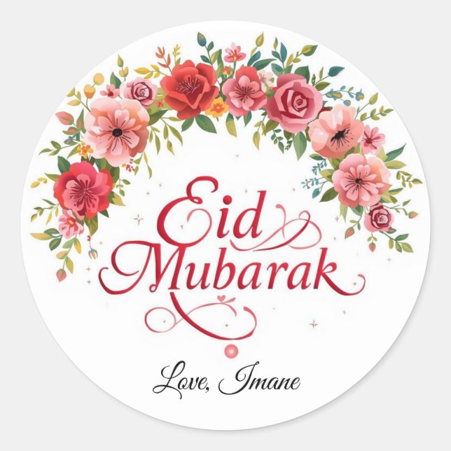 Personalized Eid Mubarak Muslim Classic Round  Runder Aufkleber (Vorderseite)