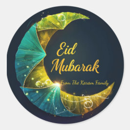 Personalized Eid Mubarak Muslim modern  Runder Aufkleber
