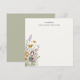 Personalized Elegant Boho Floral Note Card Mitteilungskarte