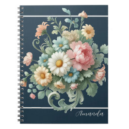 Personalized Elegant Botanical Floral Watercolor Notizblock