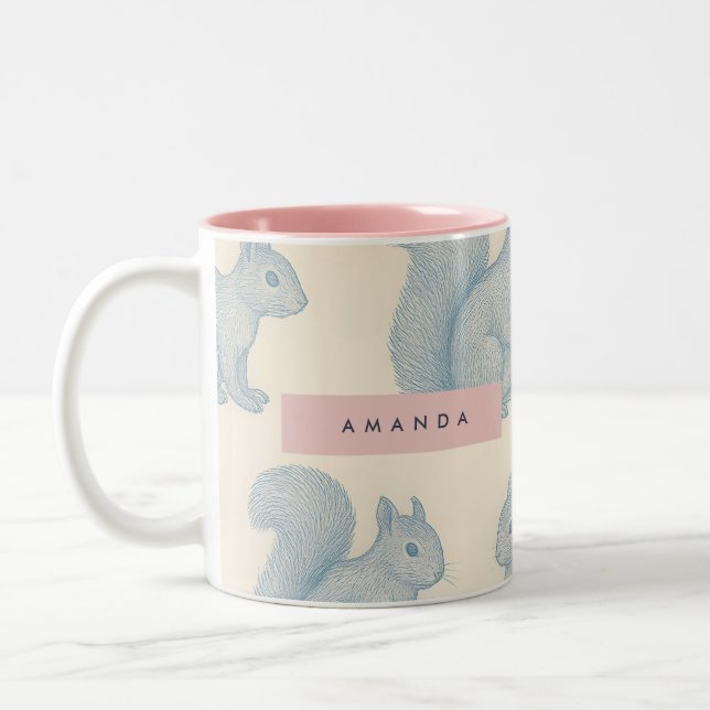 Personalized Elegant Charming Squirrel Pattern Zweifarbige Tasse (Links)