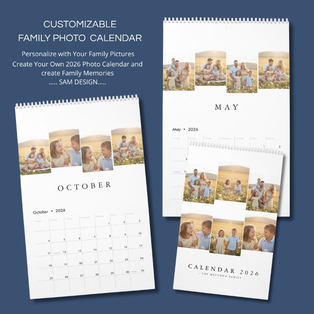 Personalized Elegant Family Memories Wall Calendar Kalender (Von Creator hochgeladen)